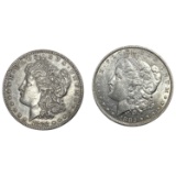 1882-CC, 1883-CC AU KEY Date Morgan Silver Dollar [2 Coins]