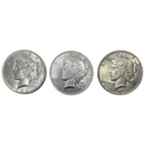 1926-1935 UNC Better Date Silver Peace Dollar [3 Coins]