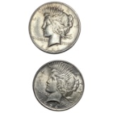 1921, 1924-S High Grade Key Date Sil Peace Dollar [2 Coins]