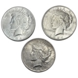 1924-1925 Better Date Silver Peace Dollar [3 Coins]