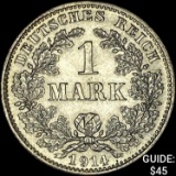 1914-D Germany Silver 1 Reichsmark UNCIRCULATED