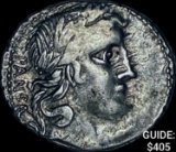 90 BC Roman C Vibius Cf Pansa Silver Denarius CHOICE AU