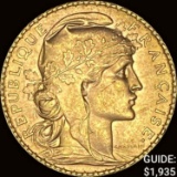 1913 France Rooster Gold 20 Franc .1867oz UNCIRCULATED