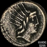 76 BC Roman Rep Lucretius Trio Silver Denarius ABOUT UNCIRCULATED