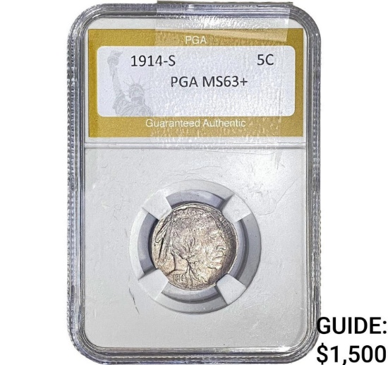 1914-S Buffalo Nickel PGA MS63+