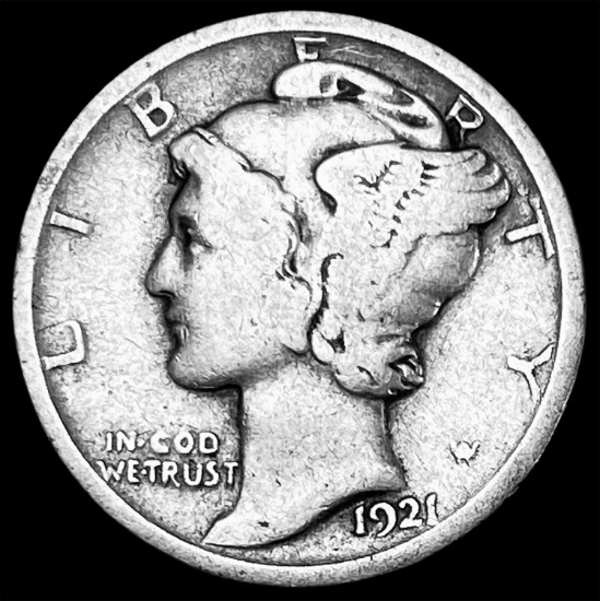 1921 Silver Mercury Dime LIGHTLY CIRCULATED