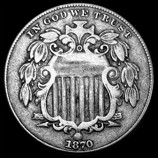 1870 Shield Nickel LIGHTLY CIRCULATED
