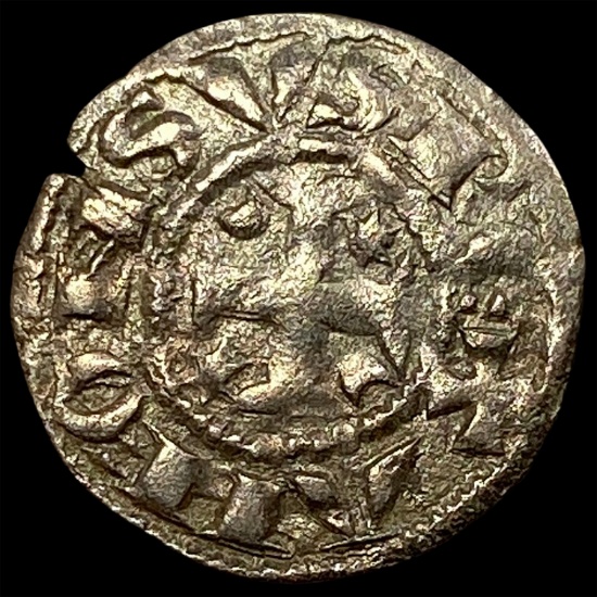 1261-1325 Portugal Crusades Dinis I SIlver Dinero NEARLY UNCIRCULATED