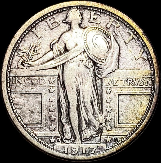 1917-D Type 1 Standing Liberty Quarter  LIGHTLY CIRCULATED