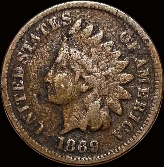 1869 Indian Head Cent NICELY CIRCULATED