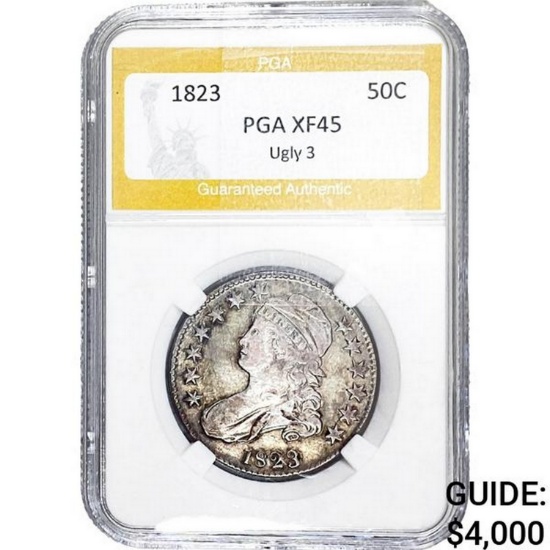 1823 Capped Bust Half Dollar PGA XF45 Ugly 3