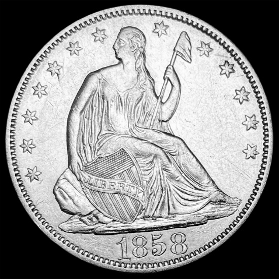 1858 Seated Liberty Half Dollar CLOSELY UNCIRCULATED