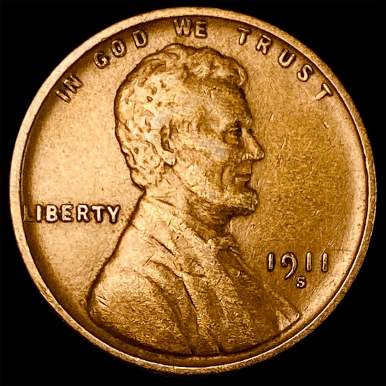 1911-S Lincoln Wheat Cent NEARLY UNCIRCULATED