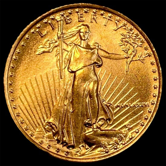 1986 1/10oz Gold American Eagle $5 GEM BU