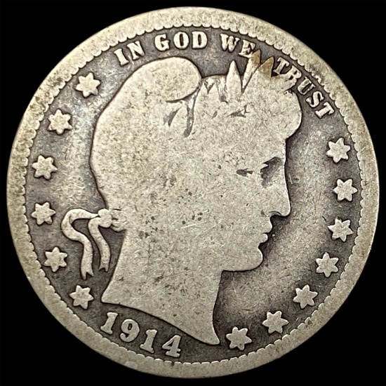 1914-S Barber Silver Quarter NICELY CIRCULATED