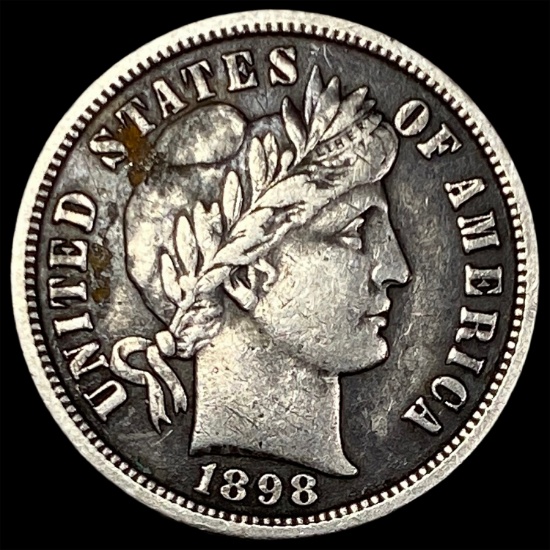 1898-S Silver Barber Dime LIGHTLY CIRCULATED