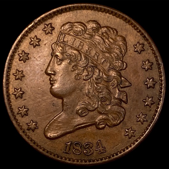 1834 Classic Head Half Cent CHOICE AU