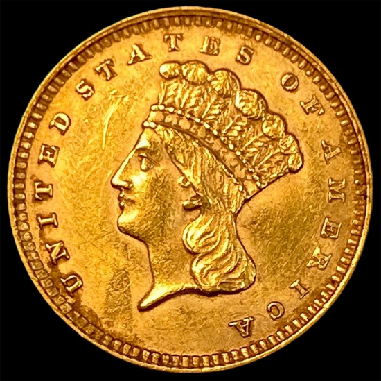 1862 Gold $1 Indian Head Type 3 CLOSELY UNCIRCULATED