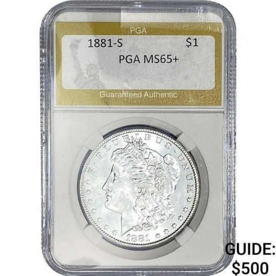 1881-S Morgan Silver Dollar PGA MS65+