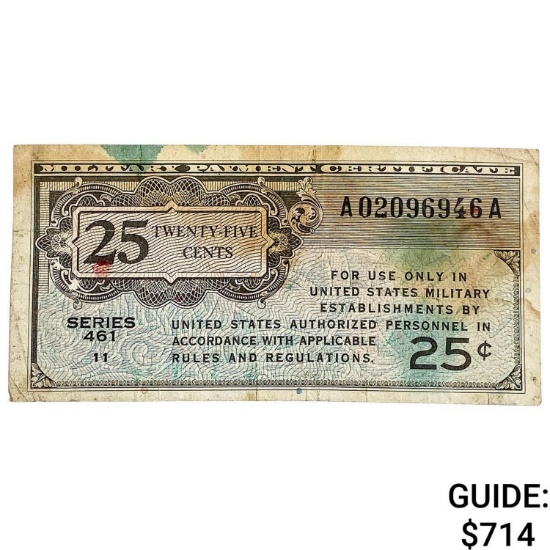 25C Military Payment Certificate Series 461