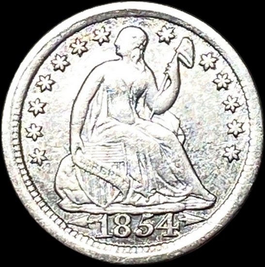 1854 Seated Liberty Half Dime NEARLY  UNCIRCULATED