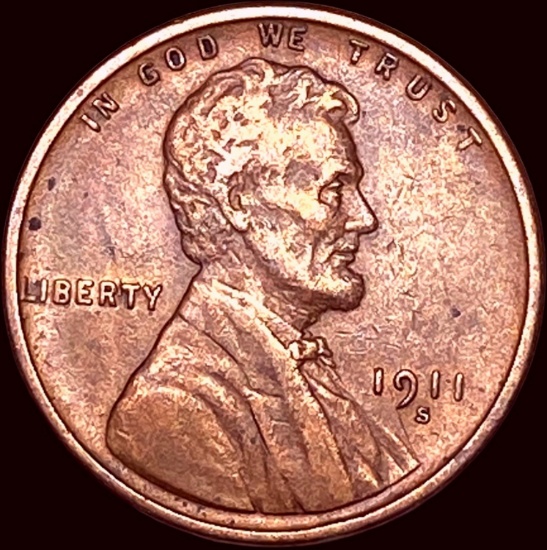 1911-S Lincoln Wheat Cent CLOSELY  UNCIRCULATED