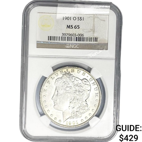 1901-O Morgan Silver Dollar NGC MS65