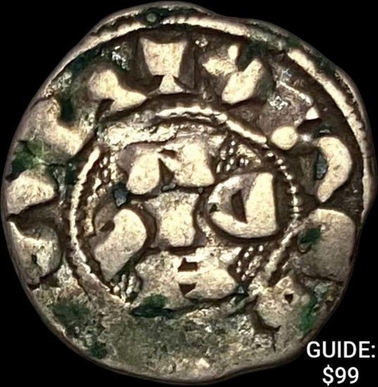 1100-1250s France Silver Denier NEARLY UNCIRCULATED