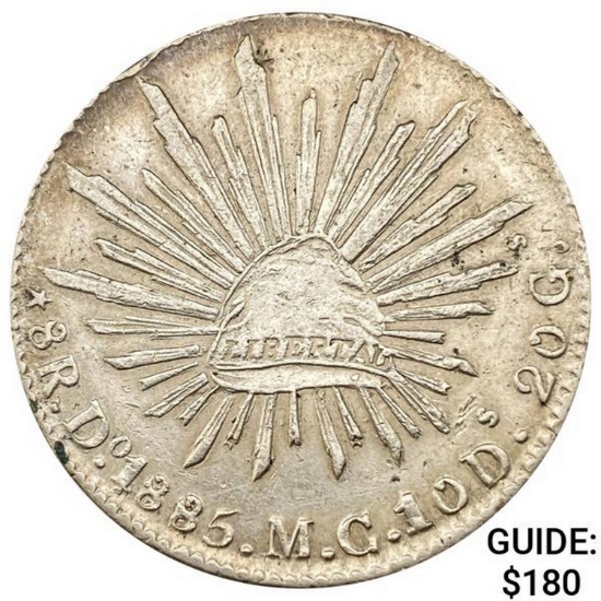 1885Do MC Mexico Silver 8 Reales CLOSELY UNCIRCULATED