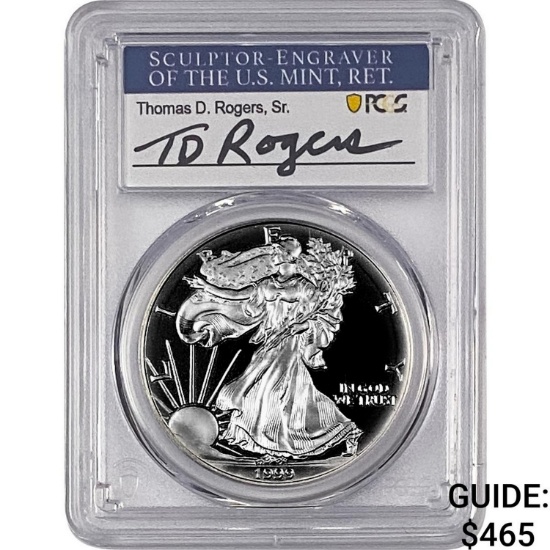 1999-P Silver Eagle PCGS PR70 DCAM Thomas D Rogers