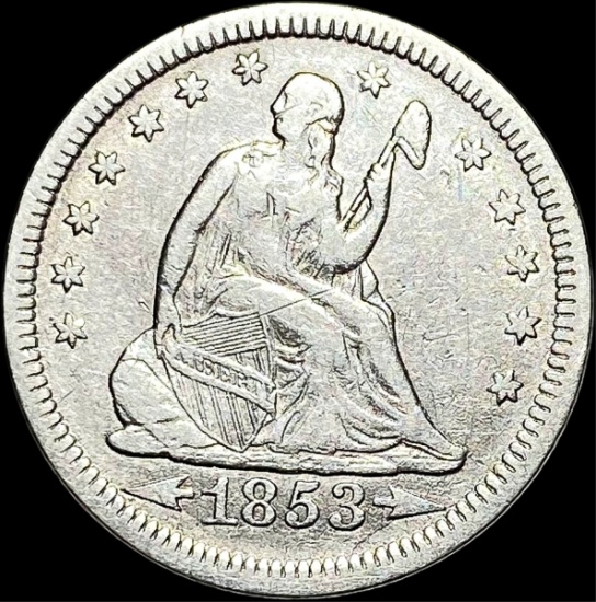 1853 A&R Seated Liberty Quarter CLOSELY UNCIRCULATED