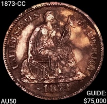 1873-CC Seated Liberty Dime CLOSELY UNCIRCULATED