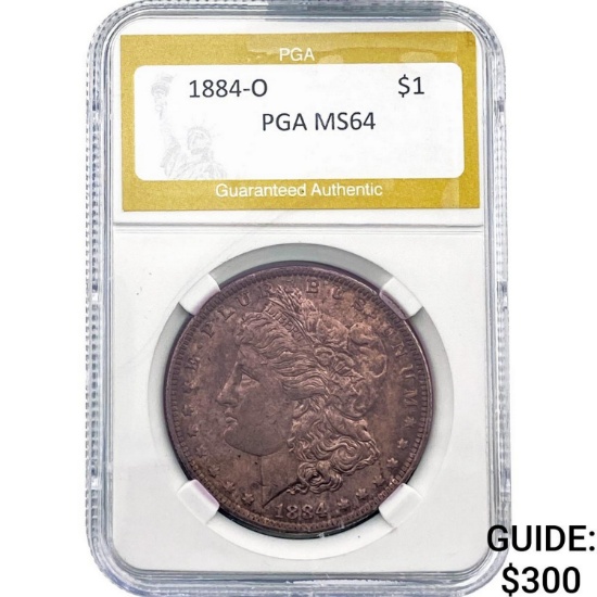 1884-O Morgan Silver Dollar PGA MS64