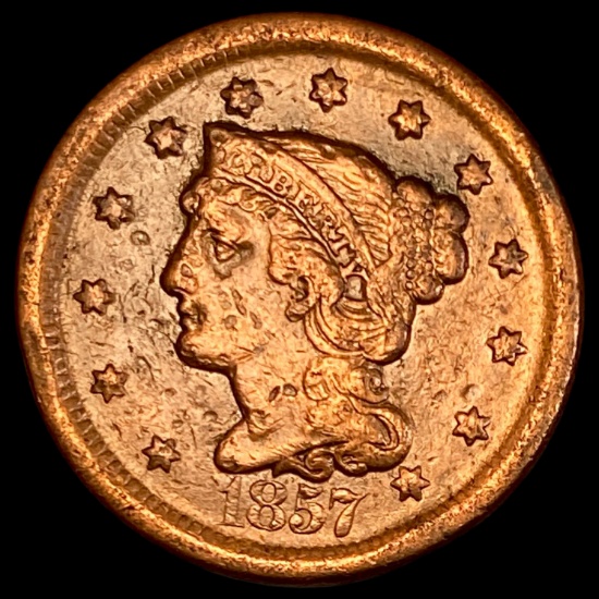 1857 Braided Hair Large Cent HIGH GRADE