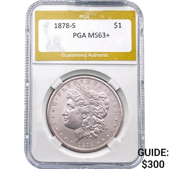 1878-S Morgan Silver Dollar PGA MS63+
