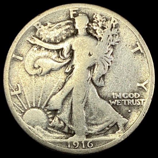 1916-S Walking Liberty Half Dollar NICELY CIRCULATED