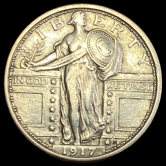 1917 Type 1 Standing Liberty Quarter CHOICE AU