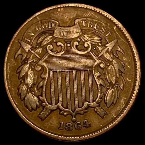 1864 Two-Cent Piece LIGHTLY CIRCULATED