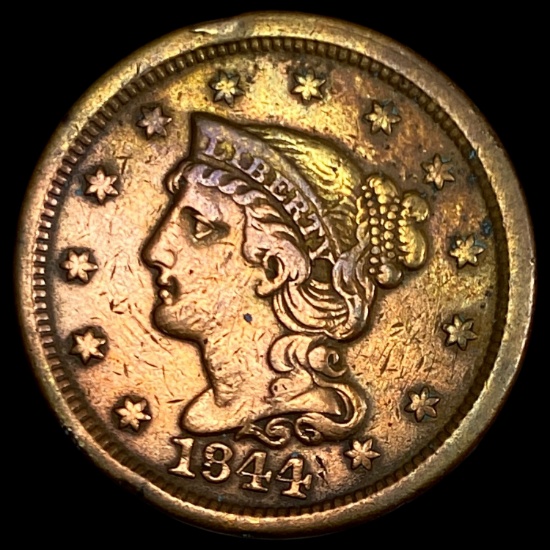 1844 Braided Hair Large Cent ABOUT UNCIRCULATED