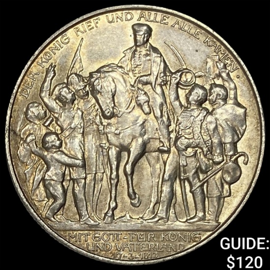 1913 Germany Silver 2 Mark UNCIRCULATED