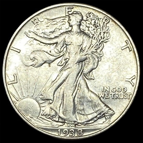 1938-D Silver Walking Liberty Half Dollar NEARLY UNCIRCULATED