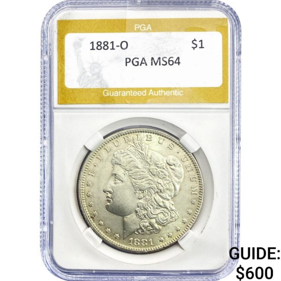 1881-O Morgan Silver Dollar PGA MS64