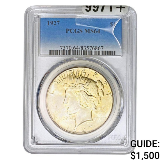 1927 Silver Peace Dollar PCGS MS64