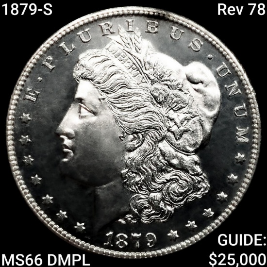 1879-S Rev 78 Morgan Silver Dollar GEM BU DMPL