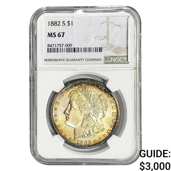 1882-S Morgan Silver Dollar NGC MS67