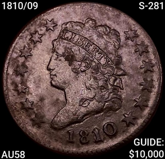1810/09 S-281 Classic Head Large Cent CHOICE AU