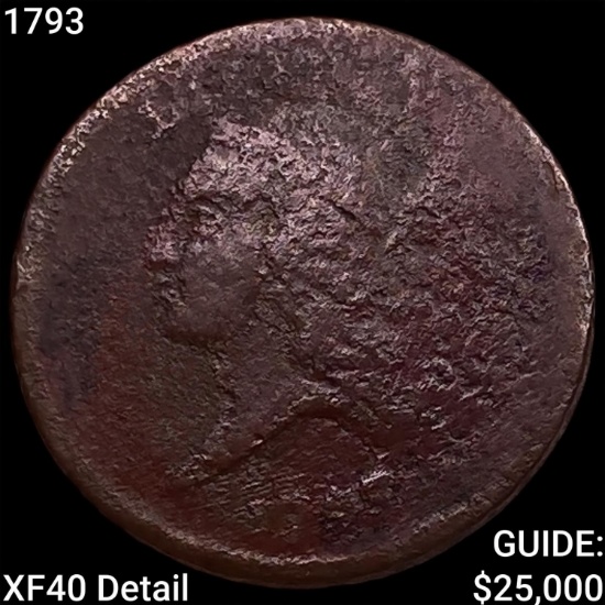 1793 Flowing Hair Half Cent NEARLY UNCIRCULATED