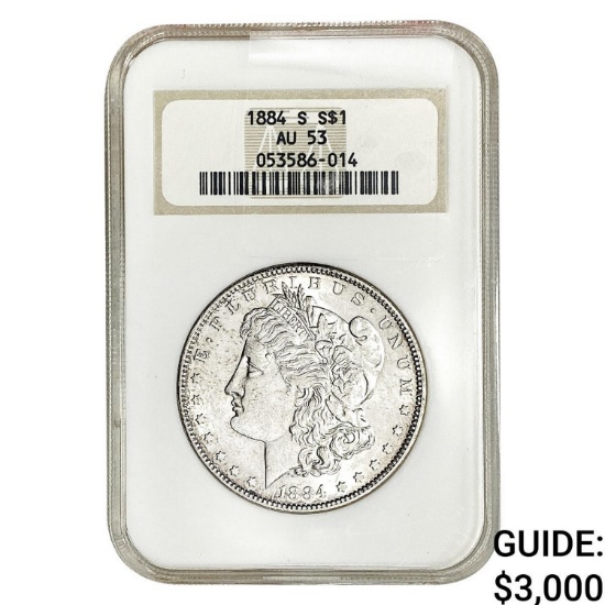 1884-S Morgan Silver Dollar NGC AU53