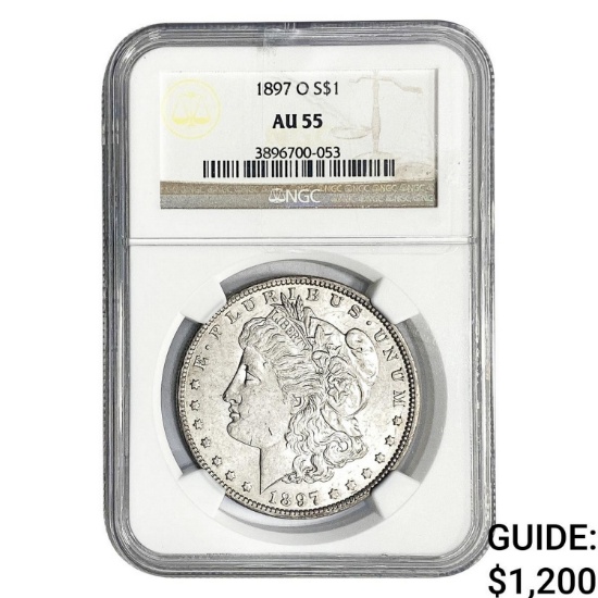 1897-O Morgan Silver Dollar NGC AU55