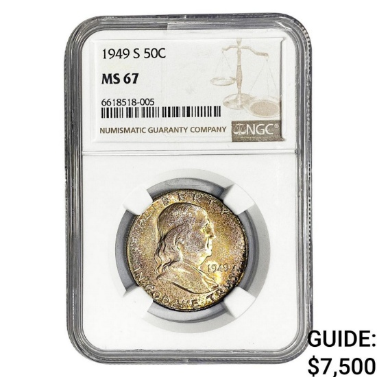 1949-S Franklin Half Dollar NGC MS67